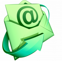 Email in envelope with arrow around